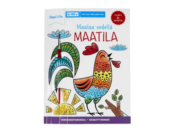 Oppi&ilo Maalaa vedellä Maatila -puuhakirja