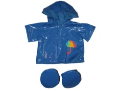 Sininen sadetakki ja tassunsuojat, 40 cm